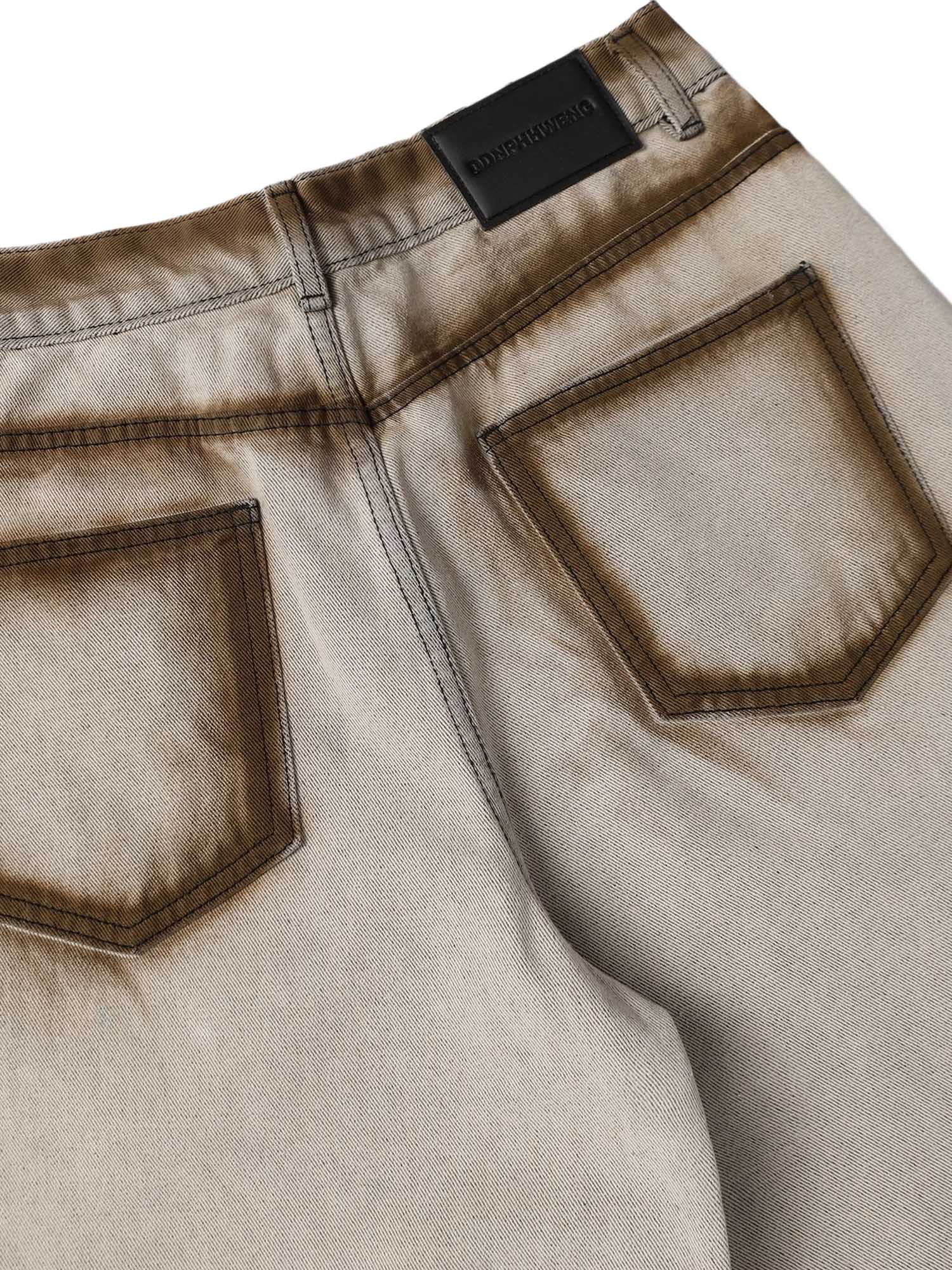 BEIGE WIDE-LEG JEANS WITH MID WAIST AND STRAIGHT LEG DESIGN