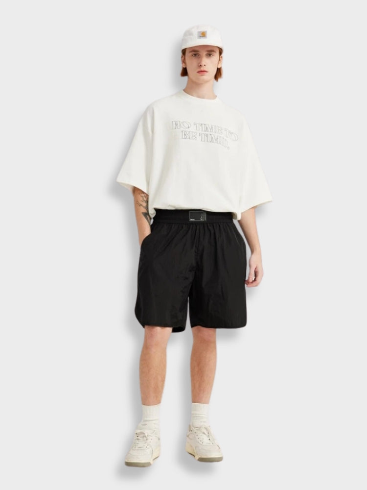 BELTED SHORTS WITH SIZE CHART AND LEG OPENING MEASUREMENTS