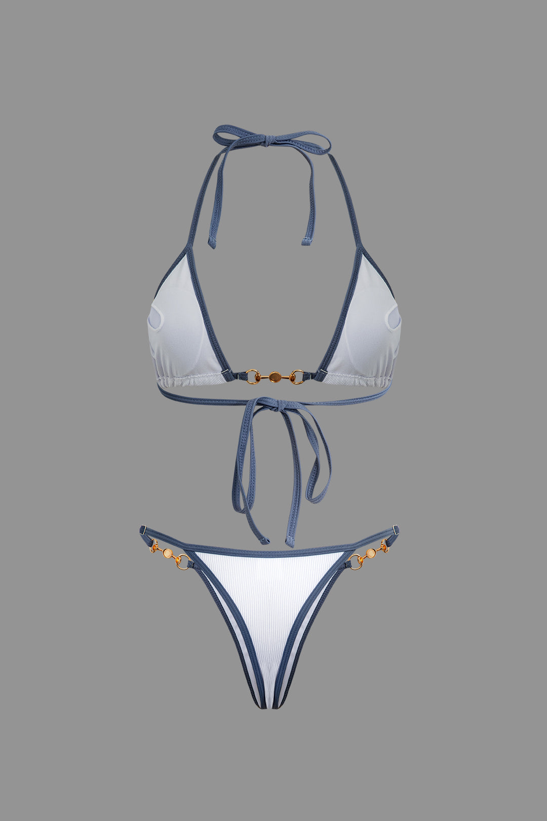 BIKINI SET BELLA PEARL-DETAIL BIKINI SET WITH GOLD ACCENTS