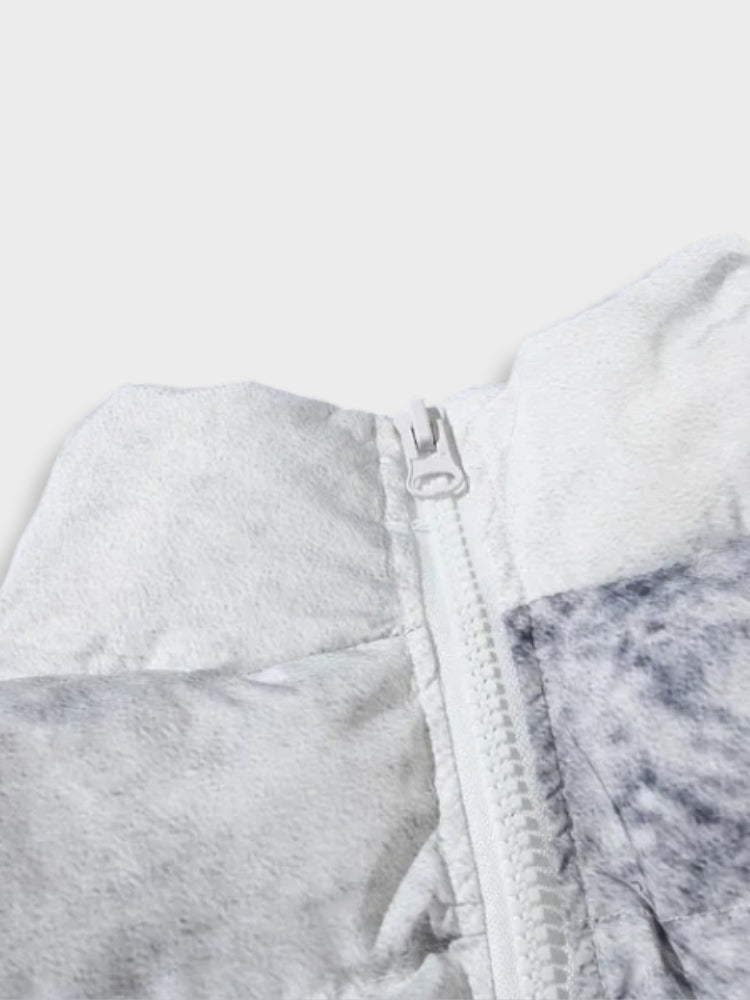 BLACK AND GRAY PUFFER JACKET TIE DYE WINTER