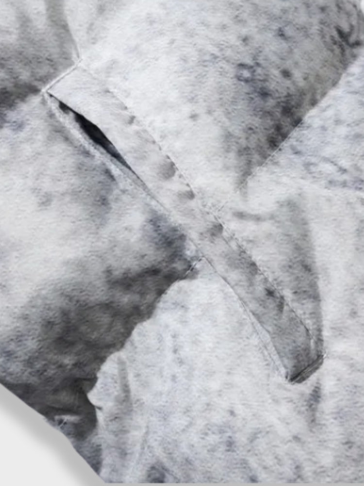 BLACK AND GRAY PUFFER JACKET TIE DYE WINTER