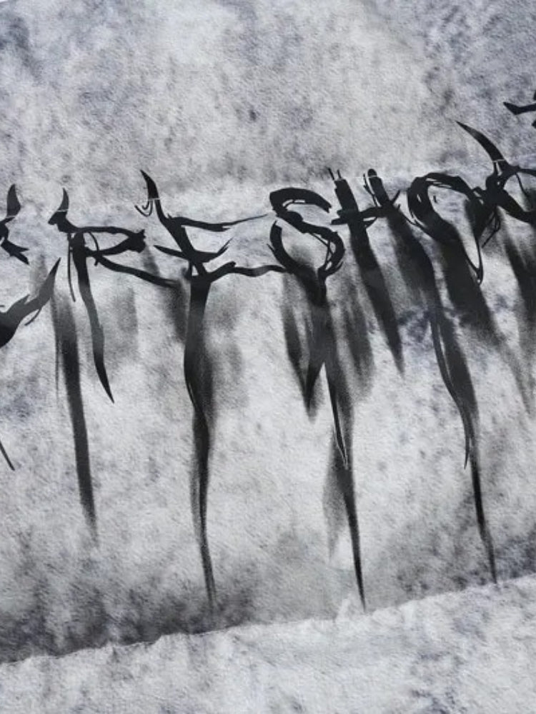 BLACK AND GRAY PUFFER JACKET TIE DYE WINTER