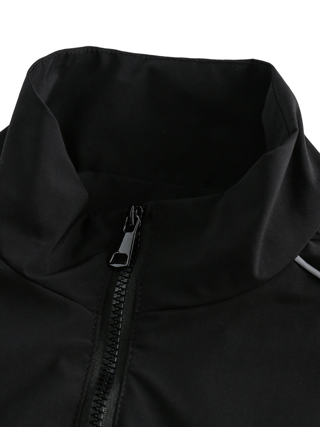 BLACK AND GRAY TRACK JACKET WITH STAND COLLAR FOR AUTUMN WINTER