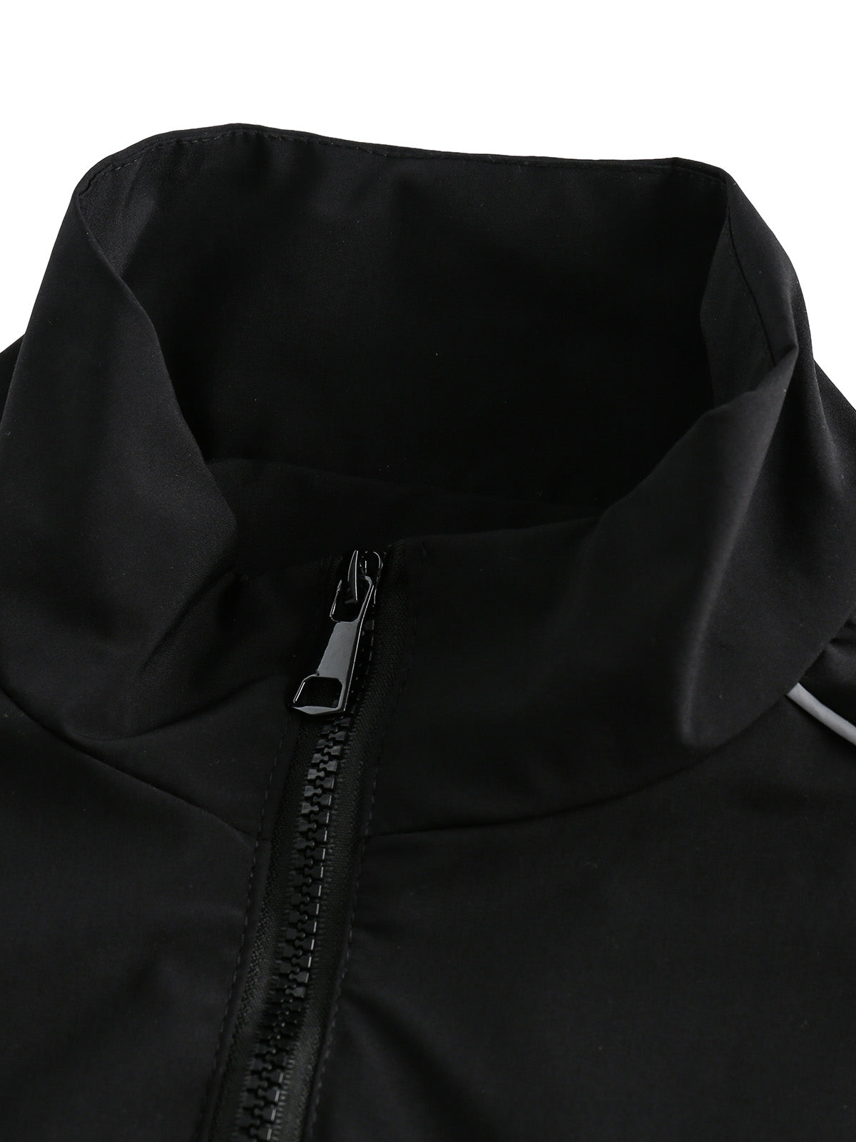 BLACK AND GRAY TRACK JACKET WITH STAND COLLAR FOR AUTUMN WINTER