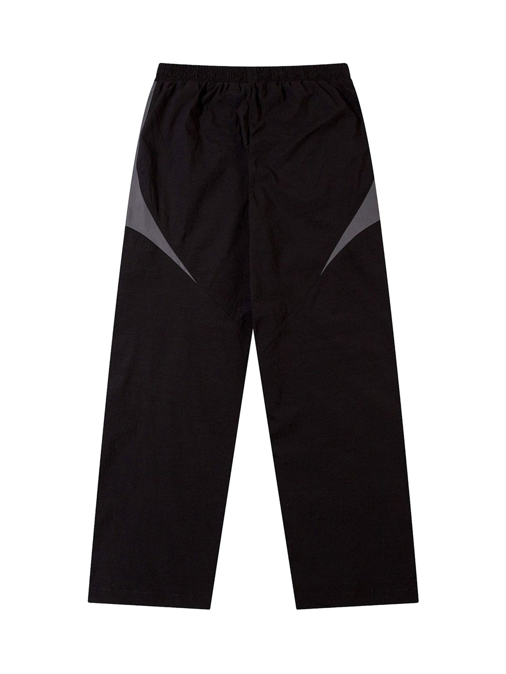 BLACK AND GRAY TRACK PANTS MID WAIST STRAIGHT LEG DESIGN