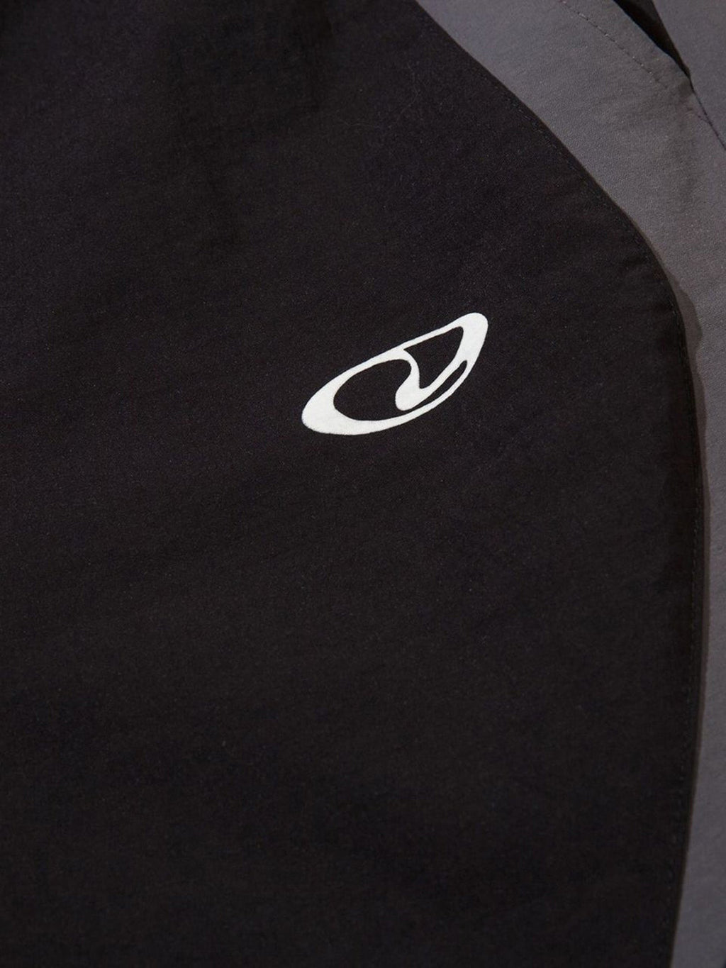 BLACK AND GRAY TRACK PANTS MID WAIST STRAIGHT LEG DESIGN