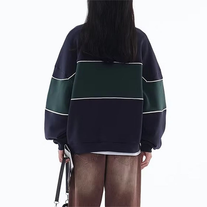 BLACK AND GREEN SWEATSHIRT CLASSIC ELEGANCE BLOUSE