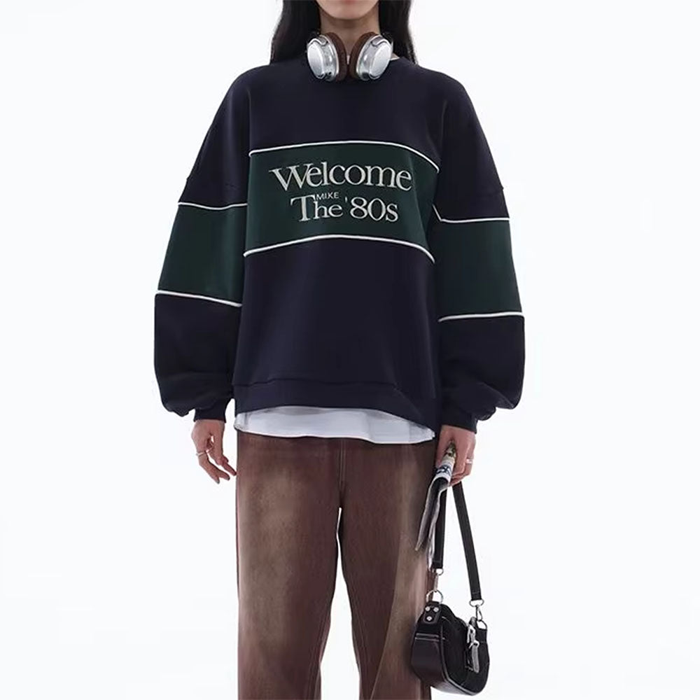 BLACK AND GREEN SWEATSHIRT CLASSIC ELEGANCE BLOUSE