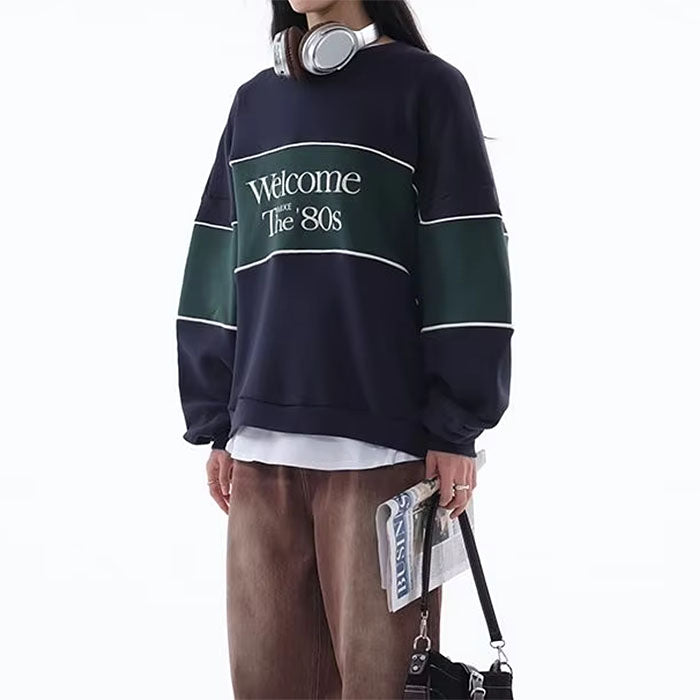 BLACK AND GREEN SWEATSHIRT CLASSIC ELEGANCE BLOUSE