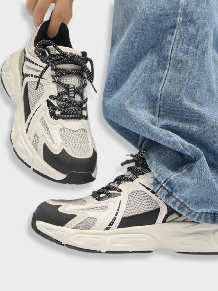 BLACK AND WHITE ATHLETIC SHOE FOOTWEAR