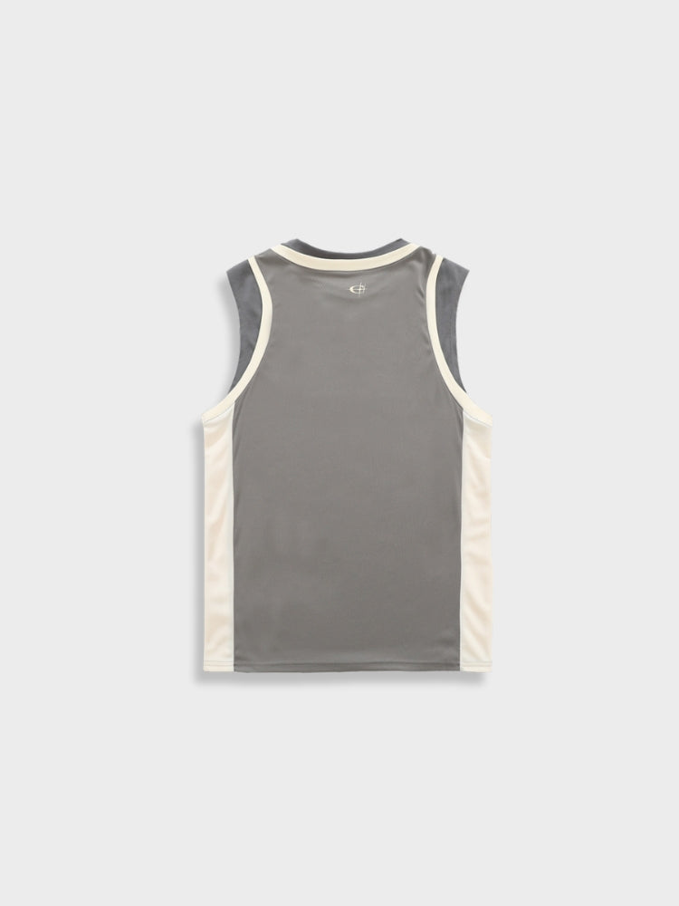 BLACK AND WHITE BASKETBALL JERSEY WITH STRIPED VINTAGE STYLE