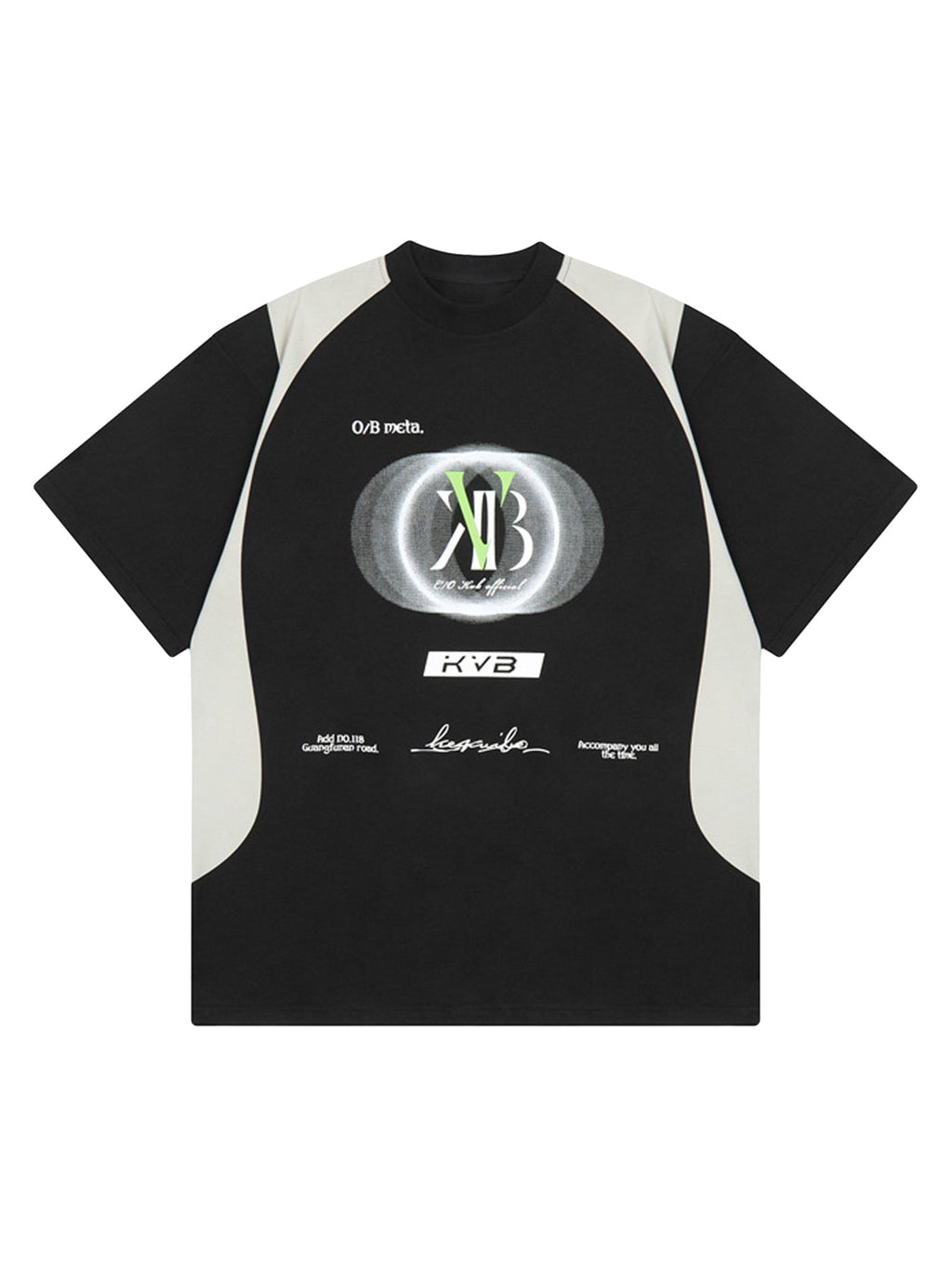 BLACK AND WHITE GRAPHIC T-SHIRT TRENDY CASUAL SHORT SLEEVE