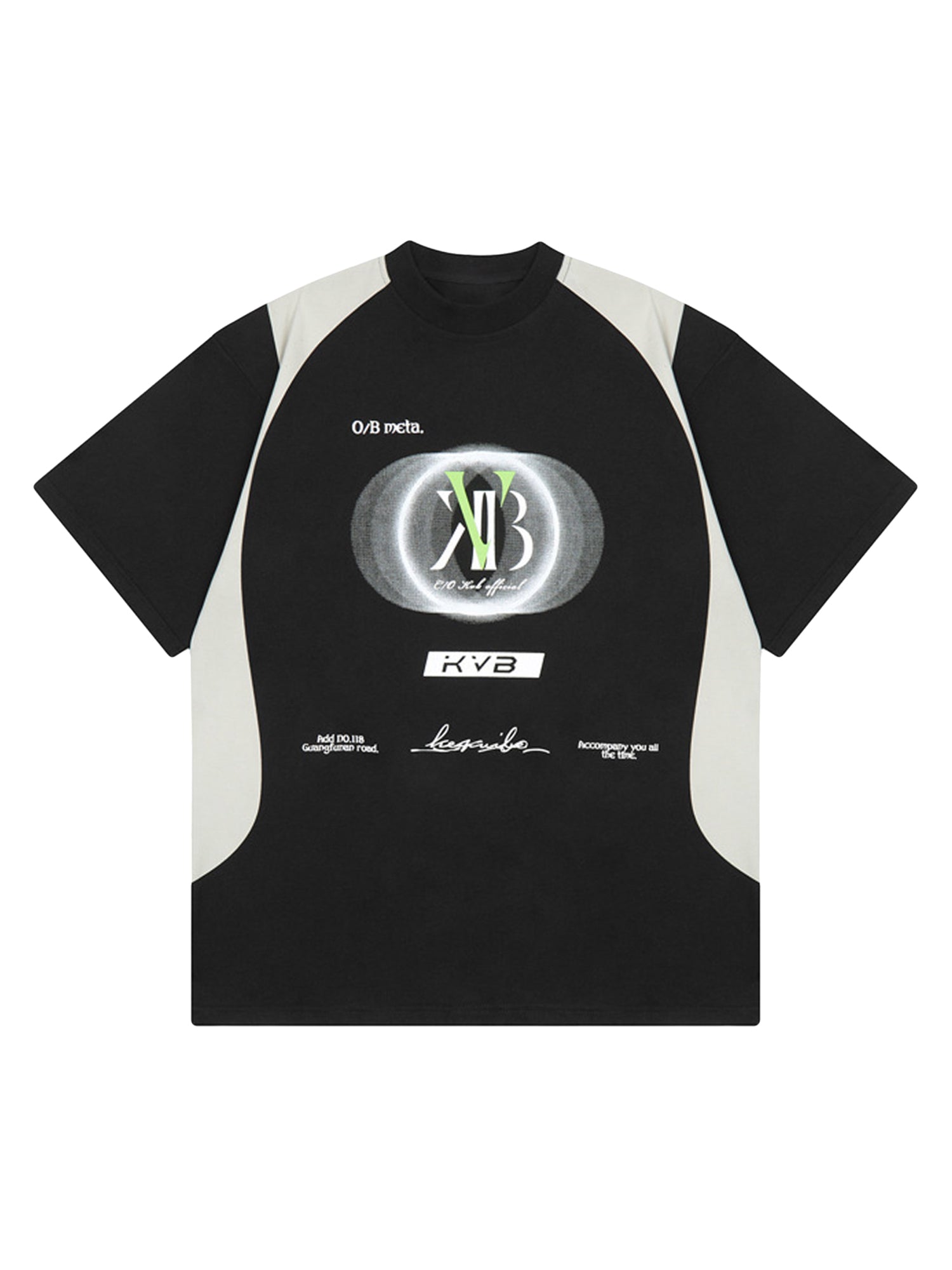 BLACK AND WHITE GRAPHIC T-SHIRT TRENDY CASUAL SHORT SLEEVE