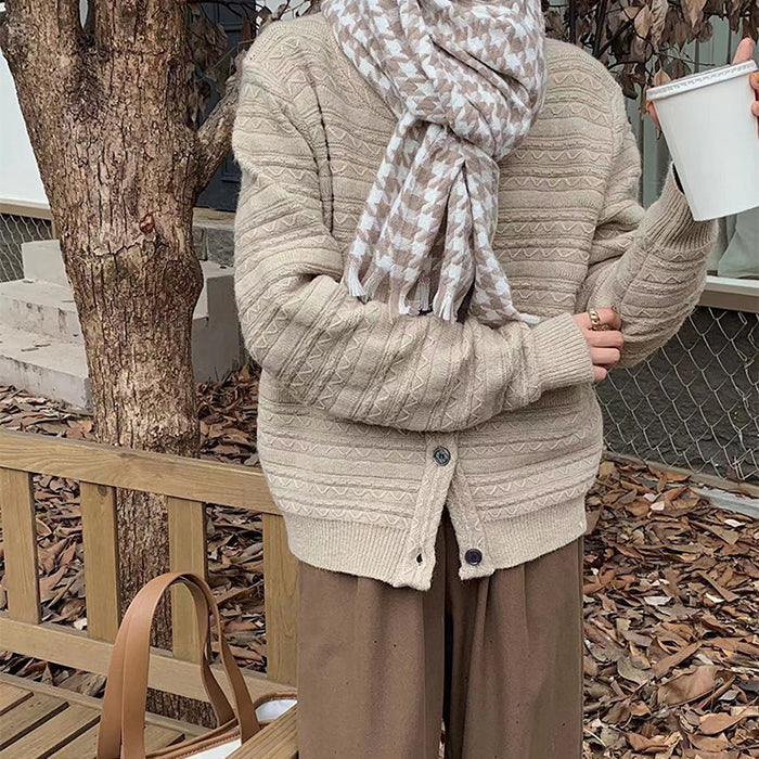 BLACK AND WHITE HOUNDSTOOTH SCARF FOR WOMEN AND MEN