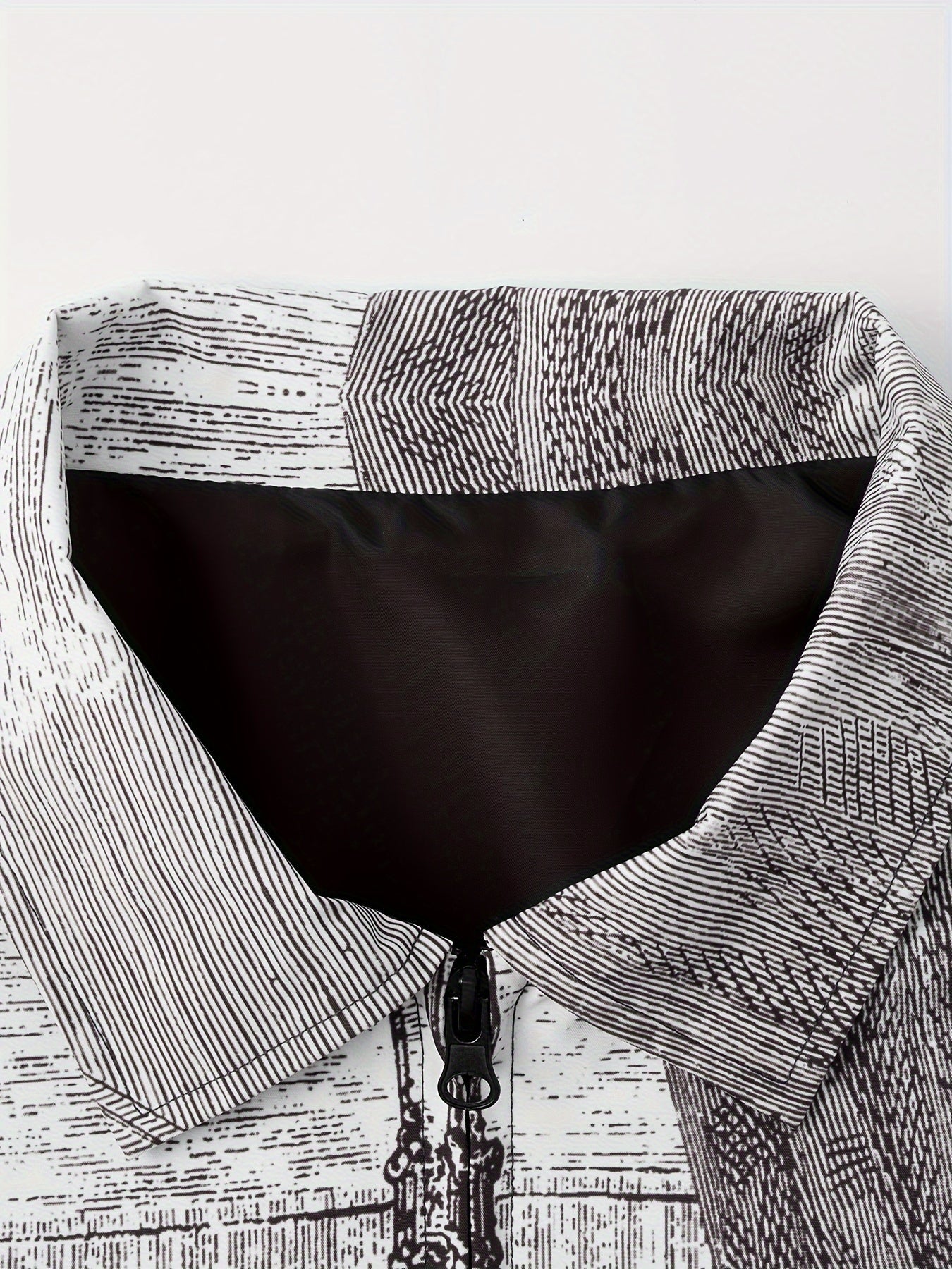 BLACK AND WHITE LAST SUPPER JACKET CASUAL LONG SLEEVE POCKET