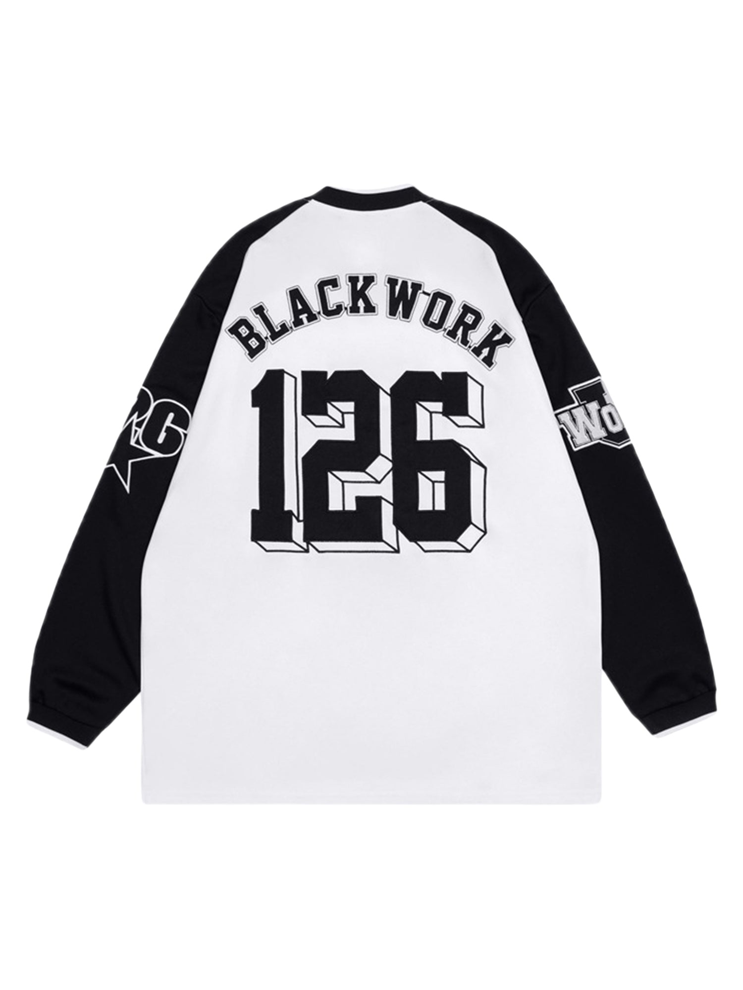 BLACK AND WHITE LONG SLEEVE JERSEY - TRENDY LONG SLEEVE FASHION