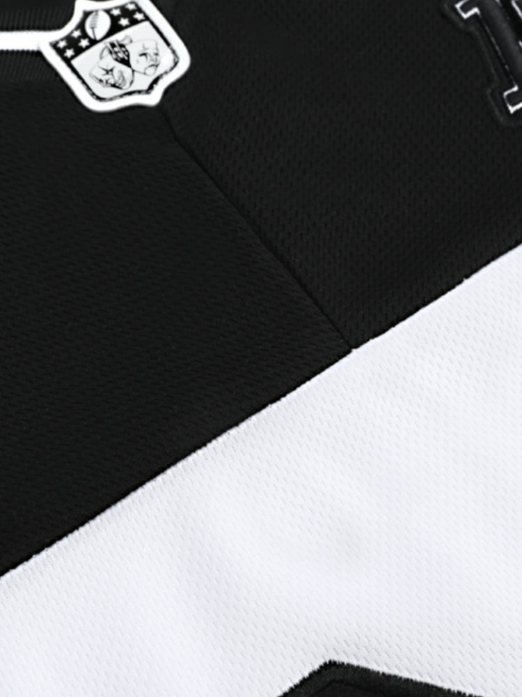 BLACK AND WHITE LONG-SLEEVED SHIRT WITH 69 - PERFECT FIT COTTON SHIRT