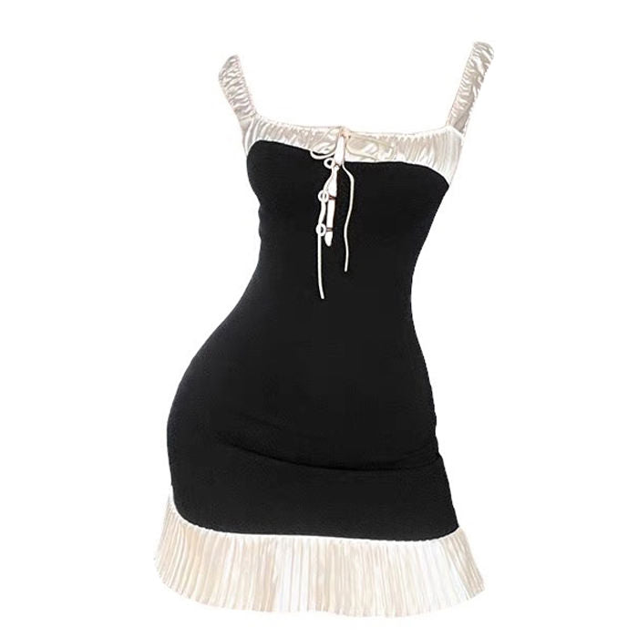 BLACK AND WHITE MINI DRESS FOR WOMEN