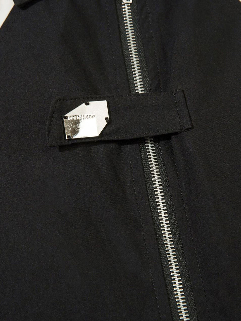 BLACK AND WHITE SHORT-SLEEVED ZIP-UP SHIRT RETRO RACING COMFORT