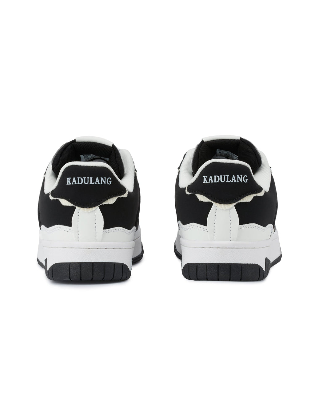 BLACK AND WHITE SNEAKERS ROUND TOE BOOTS