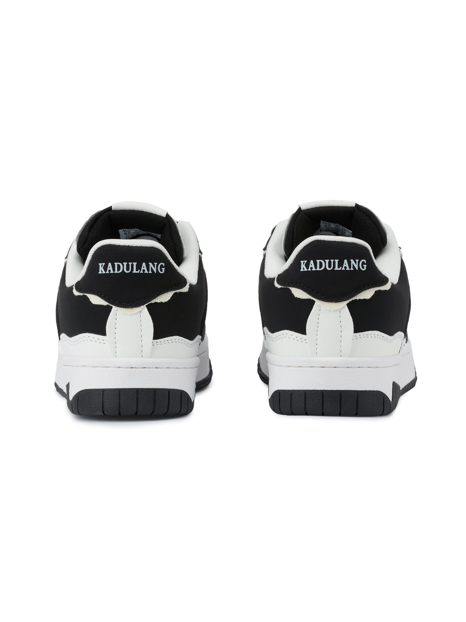BLACK AND WHITE SNEAKERS ROUND TOE BOOTS