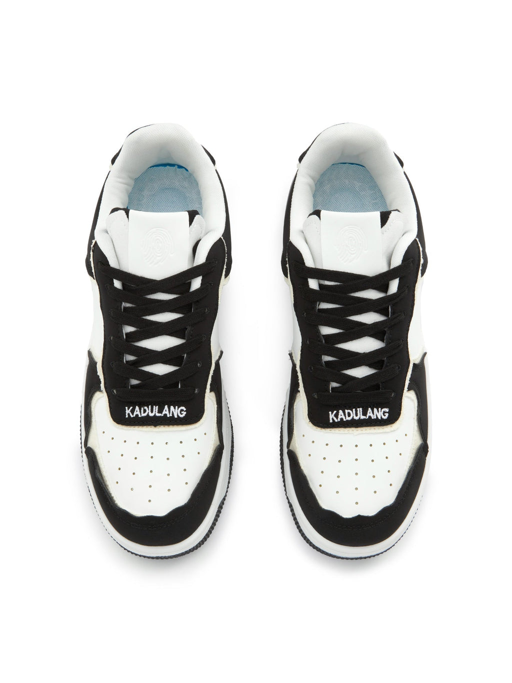 BLACK AND WHITE SNEAKERS ROUND TOE BOOTS