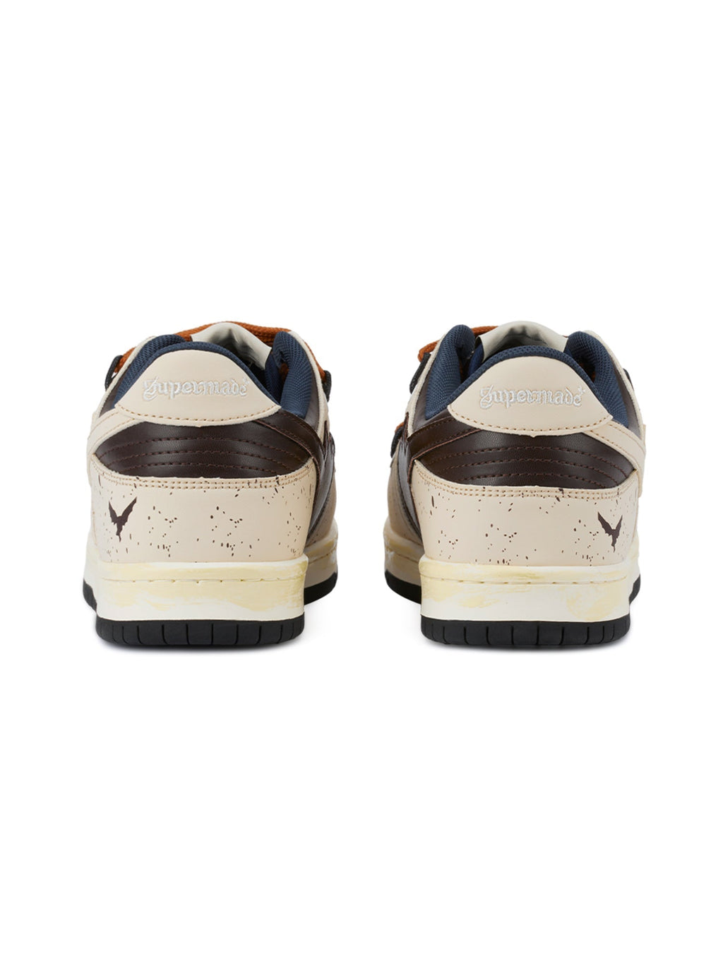 BLACK AND WHITE SNEAKERS WITH HEART DETAIL STREET LOVE PATCHWORK