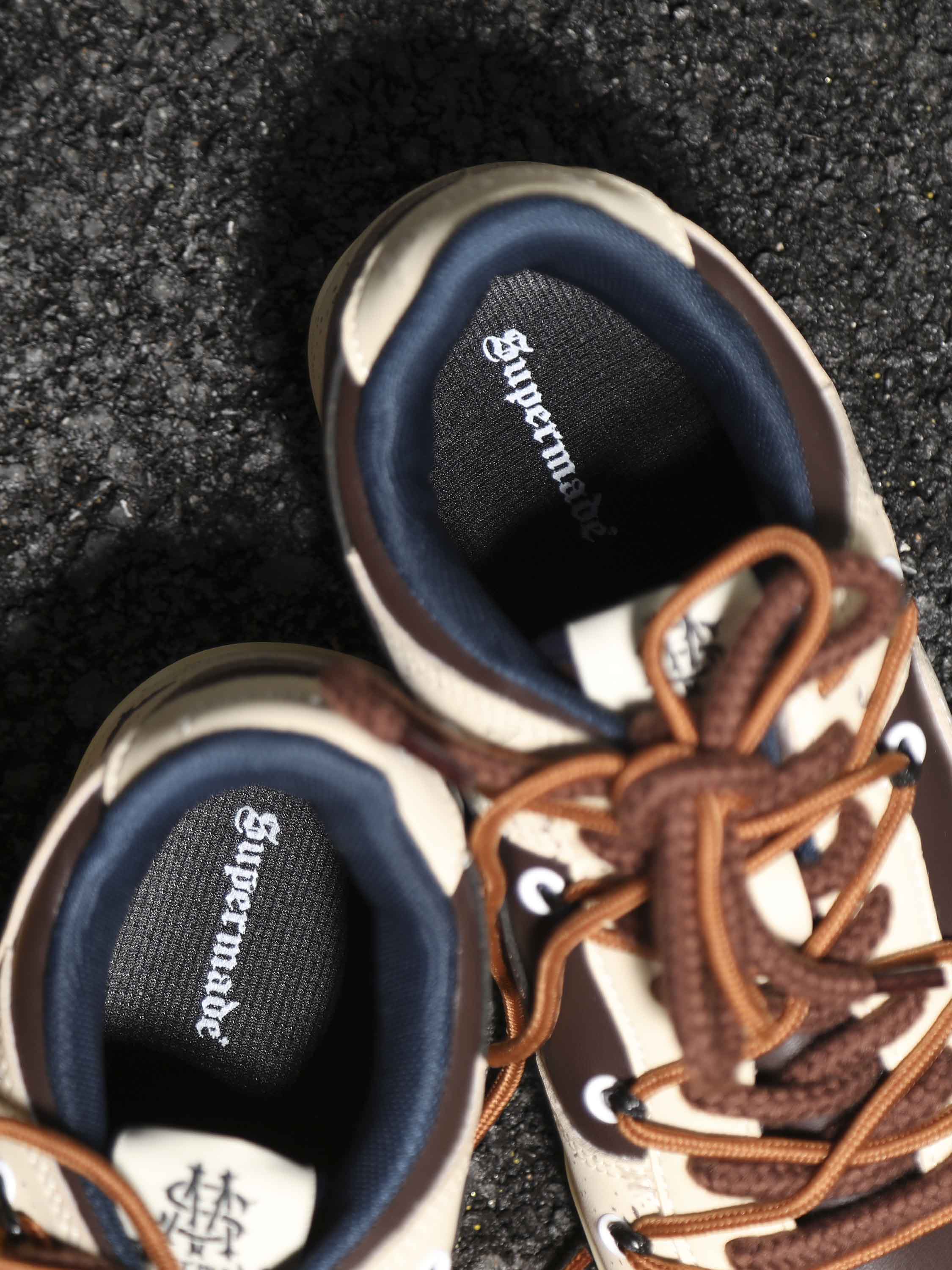 BLACK AND WHITE SNEAKERS WITH HEART DETAIL STREET LOVE PATCHWORK