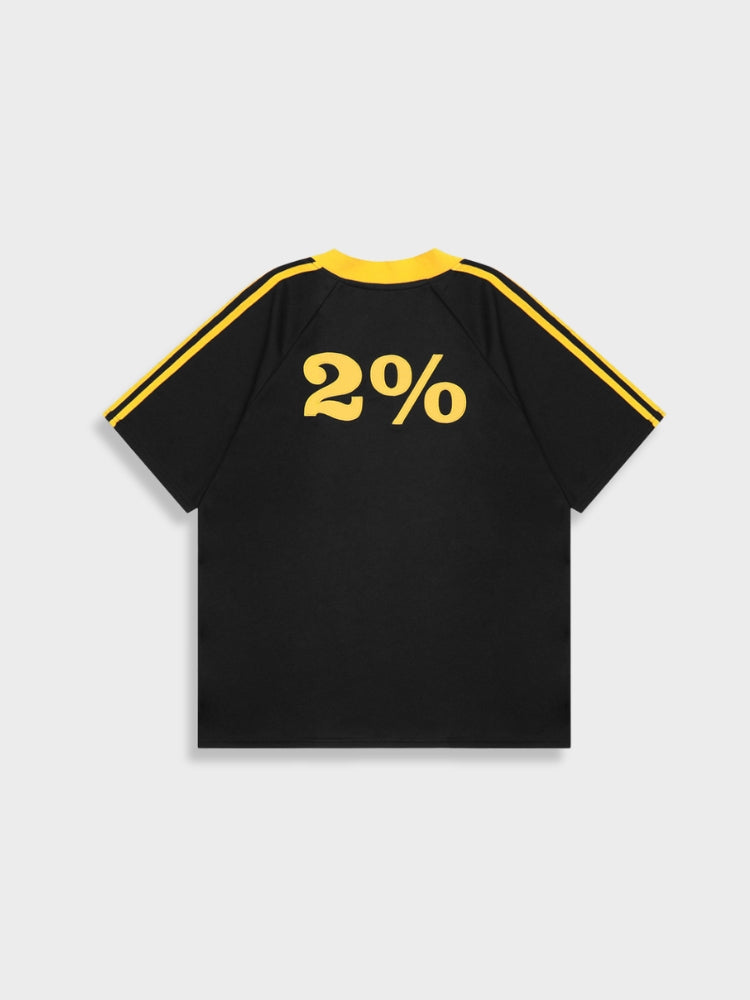 BLACK AND YELLOW SOCCER JERSEY TEAM SPIRIT APPAREL SPORTSWEAR