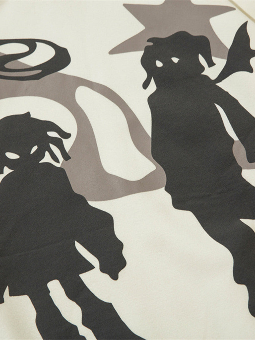 BLACK ANGEL GRAPHIC HOODED TERRY CLOTH PULLOVER