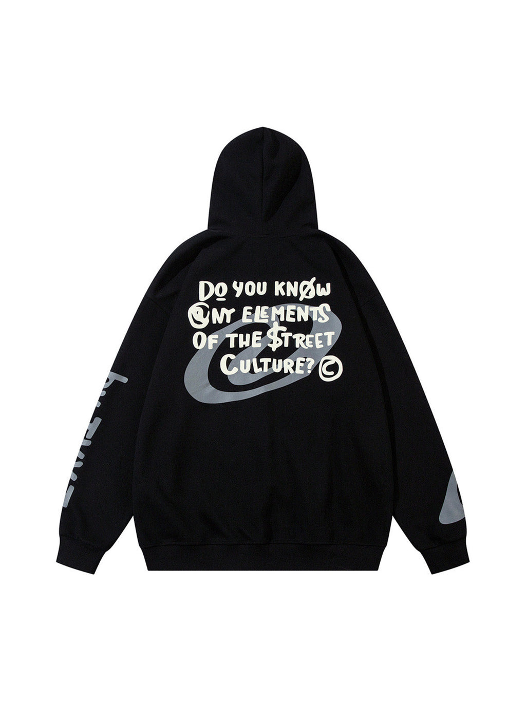 BLACK ANGEL GRAPHIC HOODED TERRY CLOTH PULLOVER