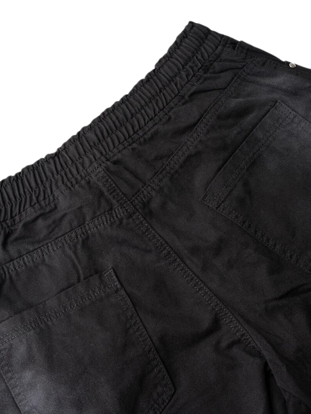 BLACK BAGGY DRAWSTRING PANTS MID WAIST TAPERED LEG DESIGN