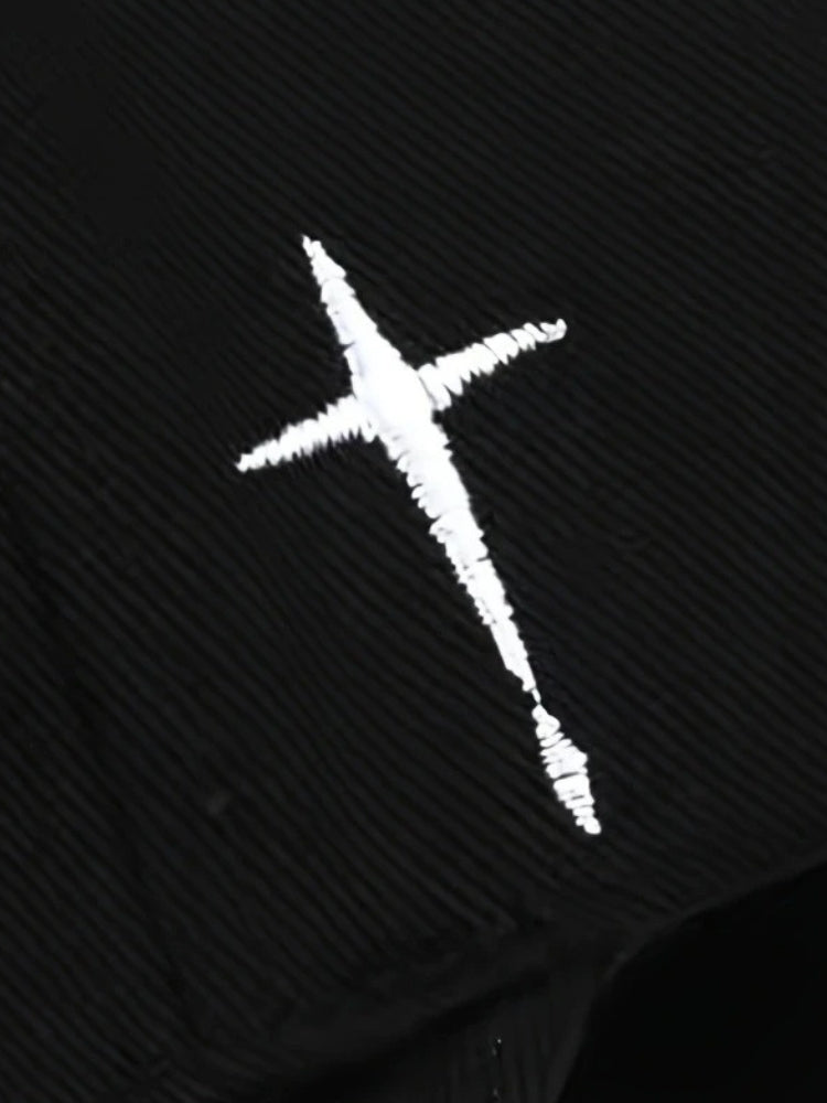 BLACK BASEBALL CAP WITH CROSS - MONEY STYLE CROSS