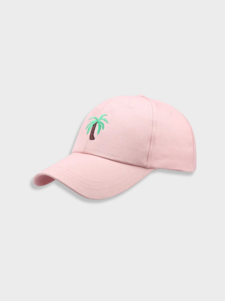 BLACK BASEBALL CAP WITH PALM TREE EMBROIDERY - PALM TREE CAP