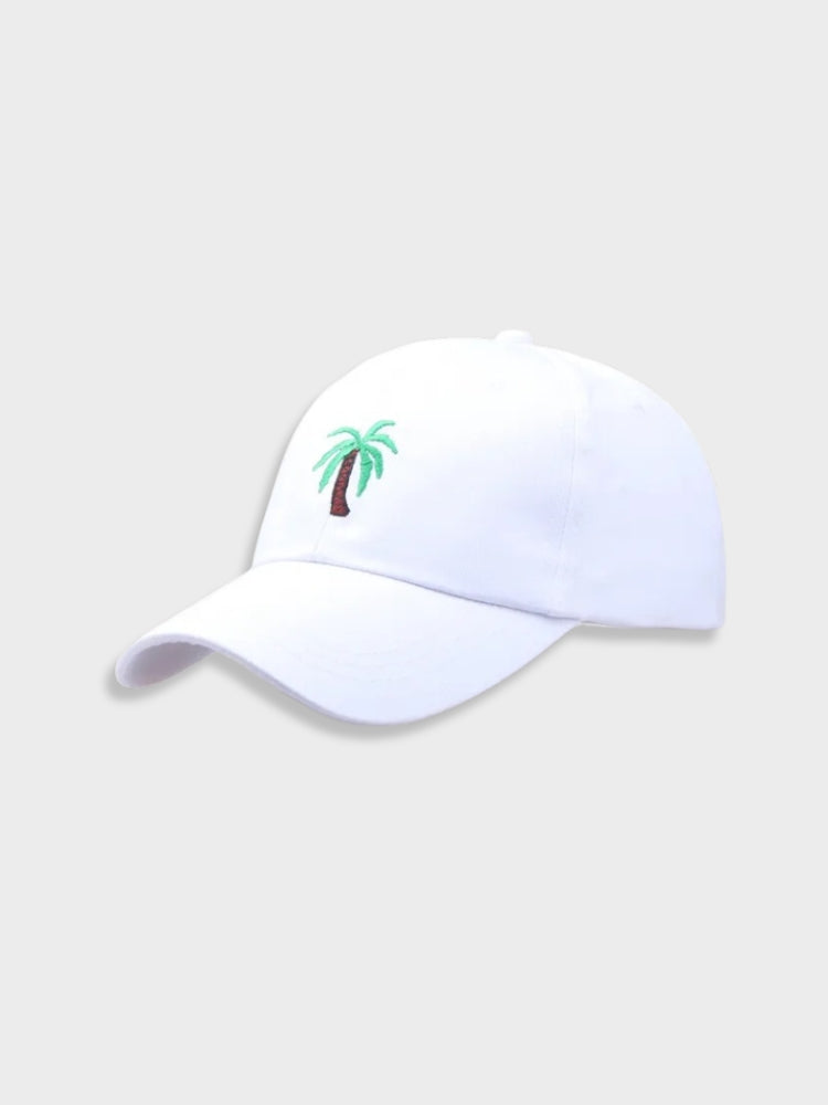 BLACK BASEBALL CAP WITH PALM TREE EMBROIDERY - PALM TREE CAP