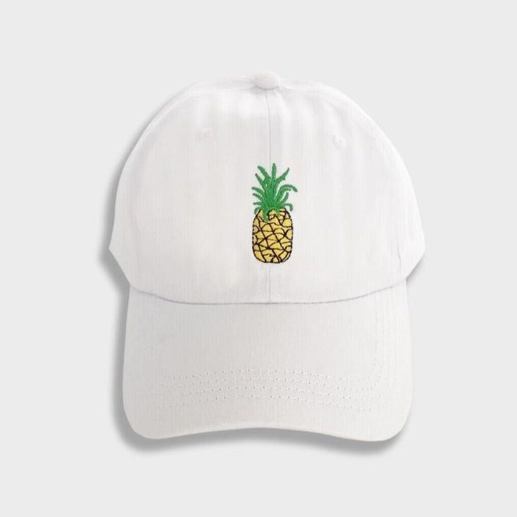 BLACK BASEBALL CAP WITH PINEAPPLE EMBROIDERY - UNIQUE PINEAPPLE CAP