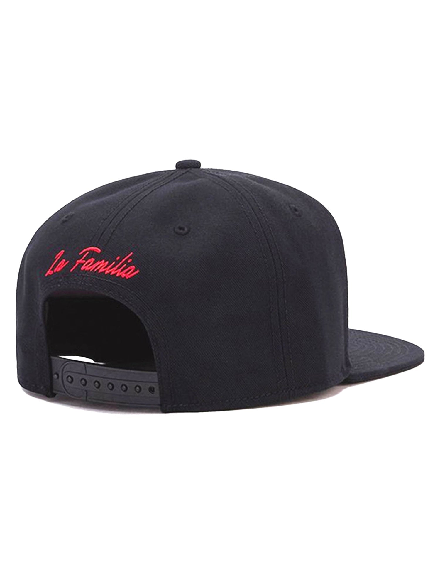 BLACK BASEBALL CAP WITH RED EMBROIDERY BROOKLYN SNAPBACK CAP