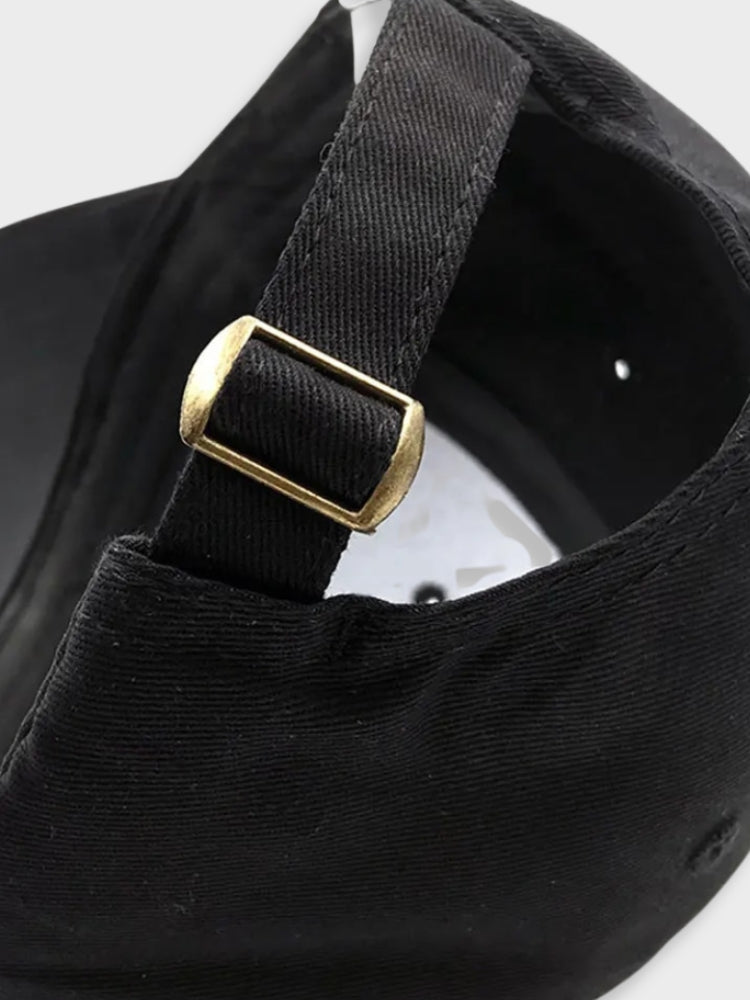 BLACK BASEBALL CAP WITH WAVE DESIGN - JAPANESE SEA WAVE INSPIRED