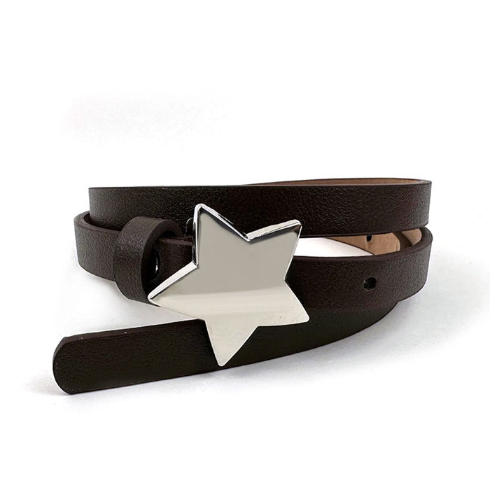 BLACK BELT WITH SILVER STAR BUCKLE ACCESSORY FOR MARTIAL ARTS TRAINING
