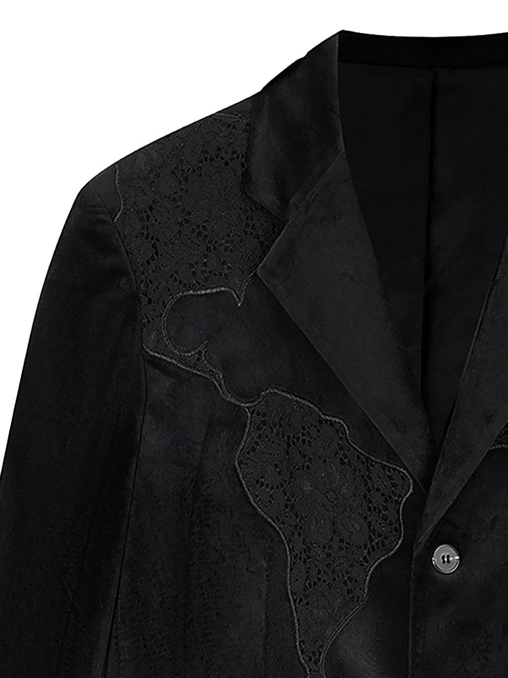 BLACK BLAZER WITH DECORATIVE TRIM - LOGO VELVET SUIT