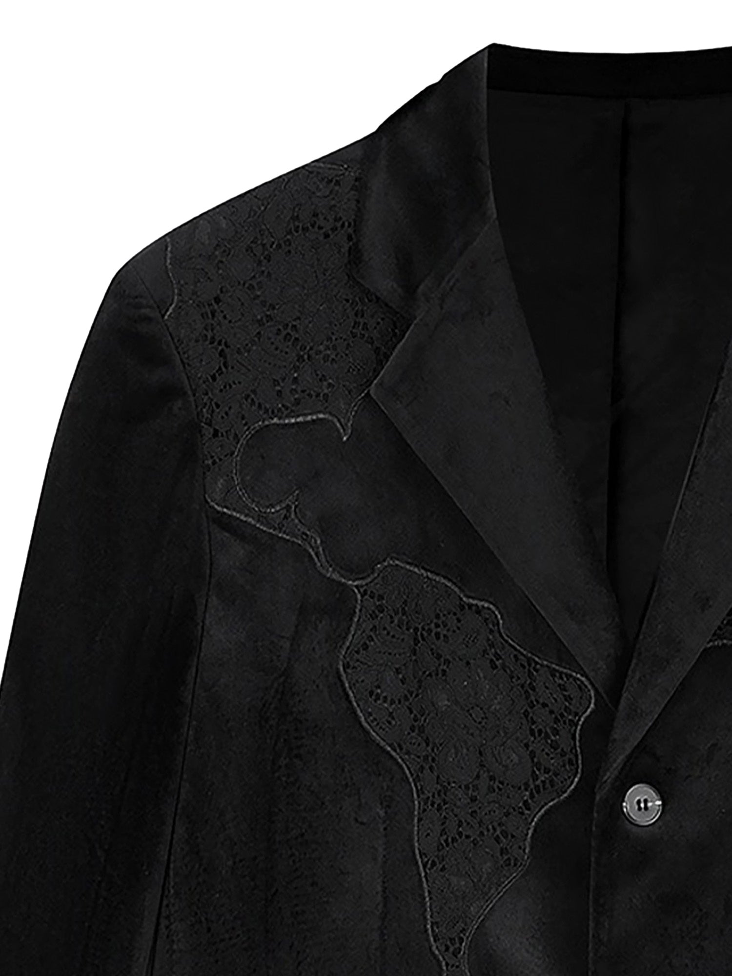 BLACK BLAZER WITH DECORATIVE TRIM - LOGO VELVET SUIT