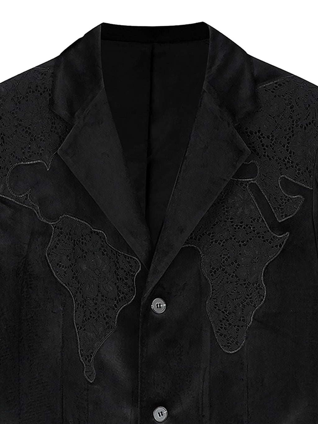 BLACK BLAZER WITH DECORATIVE TRIM - LOGO VELVET SUIT