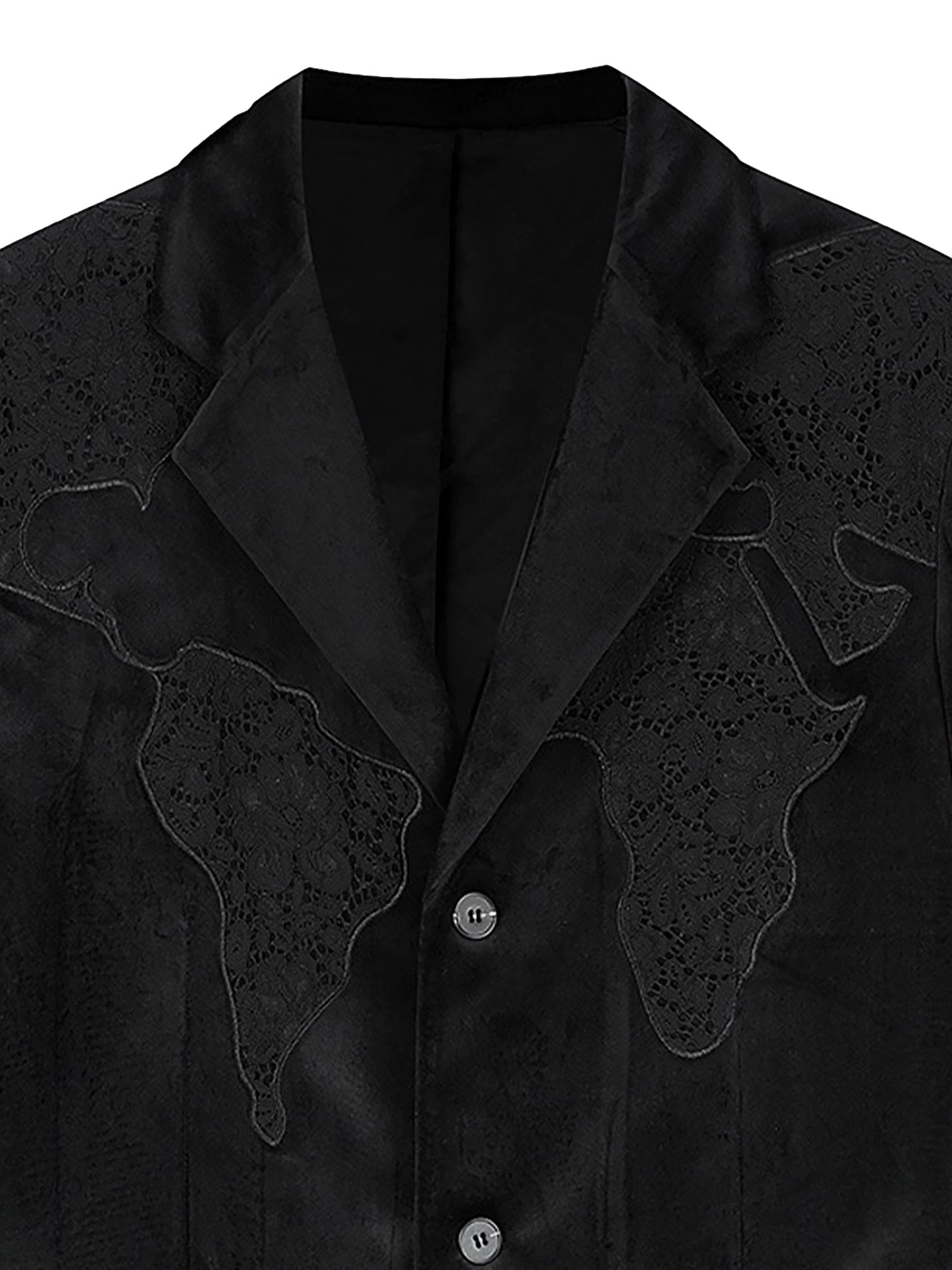 BLACK BLAZER WITH DECORATIVE TRIM - LOGO VELVET SUIT