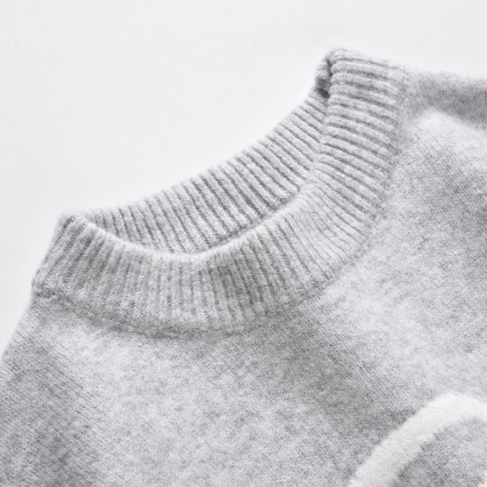 BLACK BREAK KNIT SWEATER WITH SMART BREAK TEXT