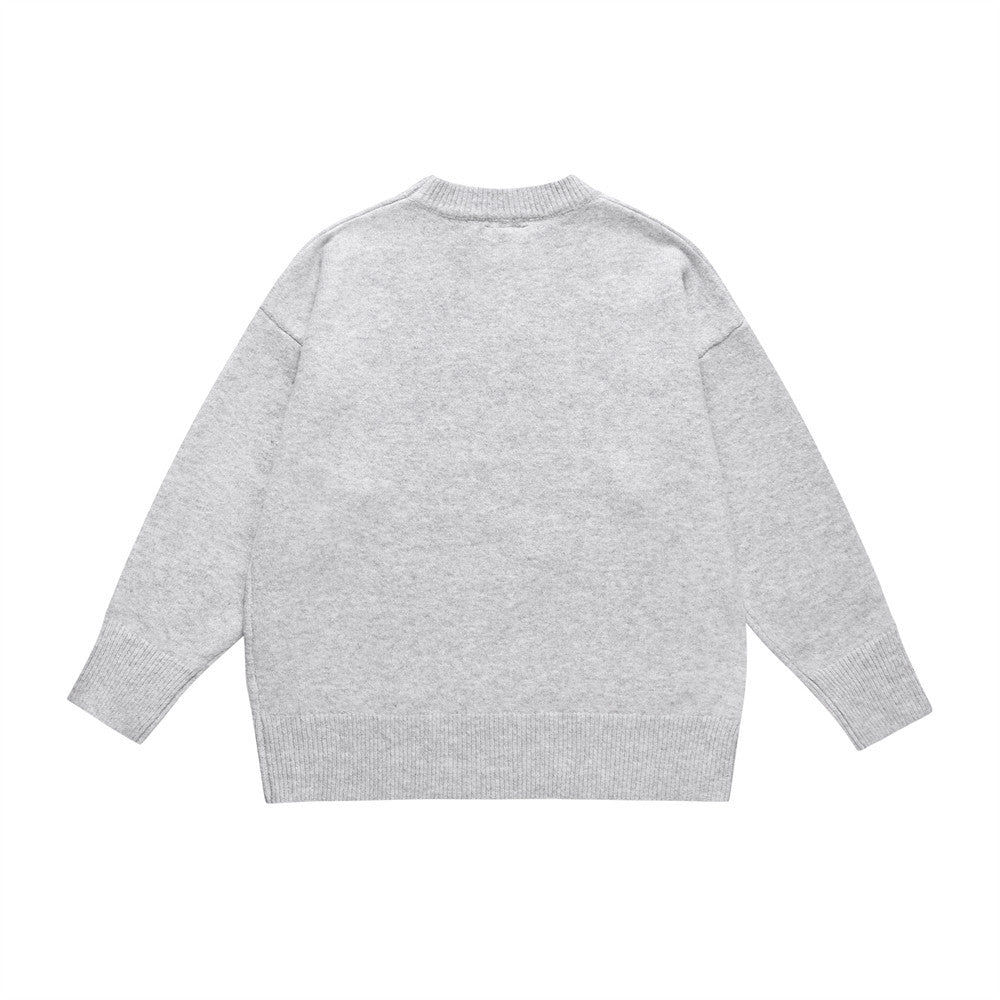 BLACK BREAK KNIT SWEATER WITH SMART BREAK TEXT