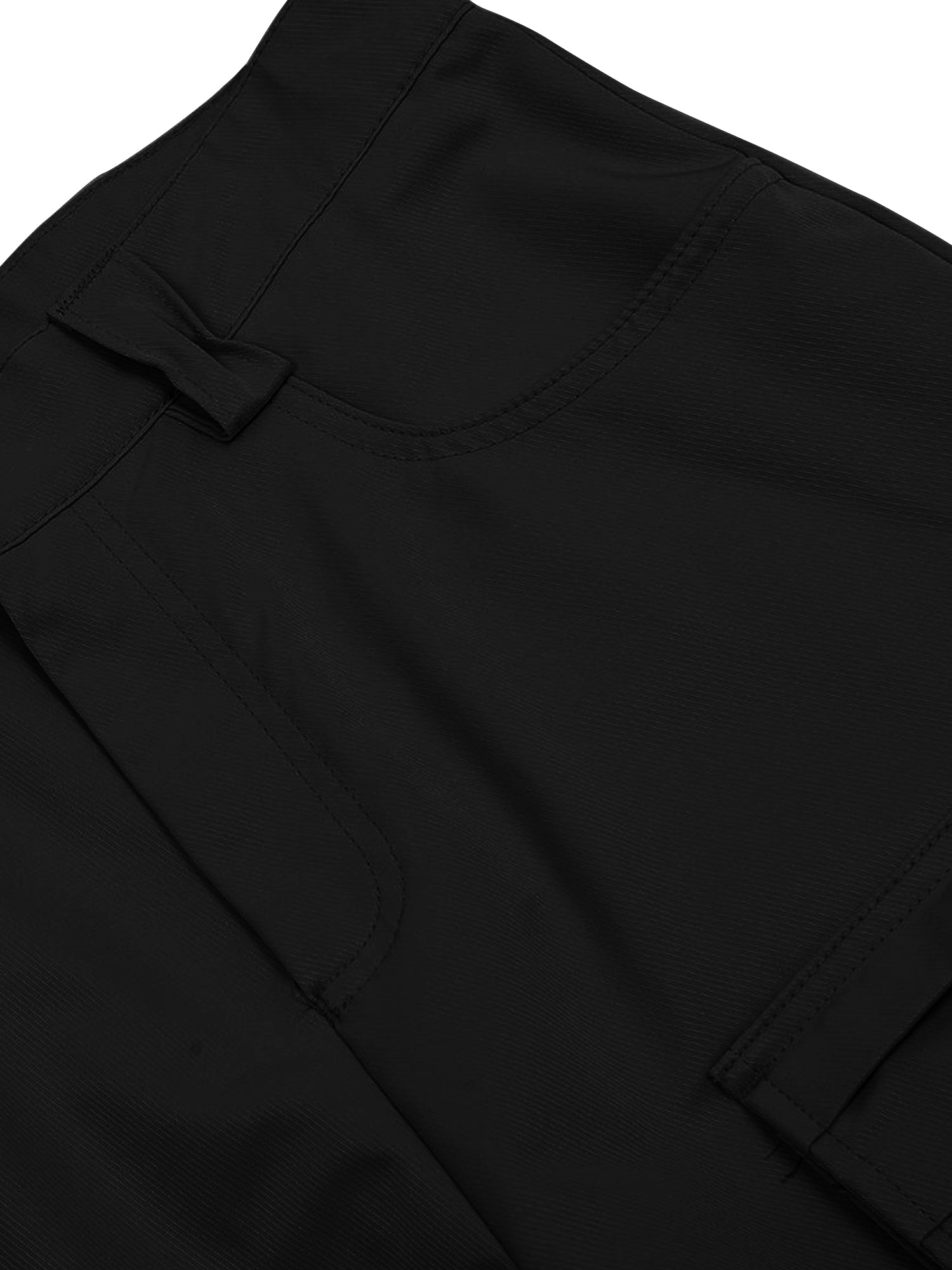 BLACK CARGO PANTS MID WAIST STRAIGHT LEG DESIGN