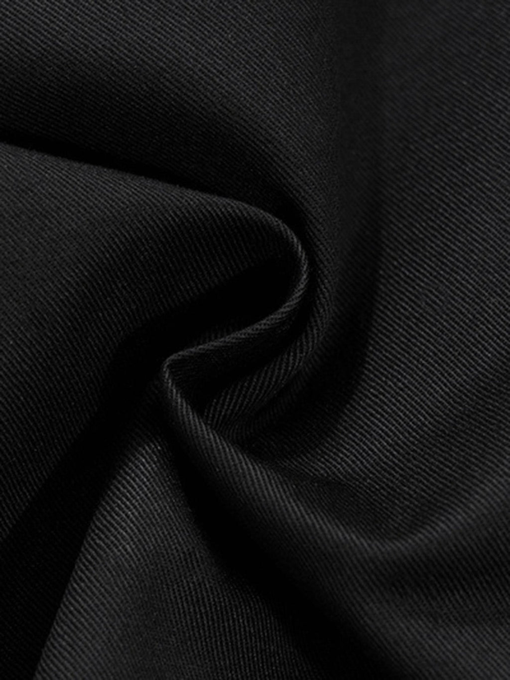 BLACK CARGO PANTS WITH MULTIPLE POCKETS WORKWEAR WIDE LEG DESIGN