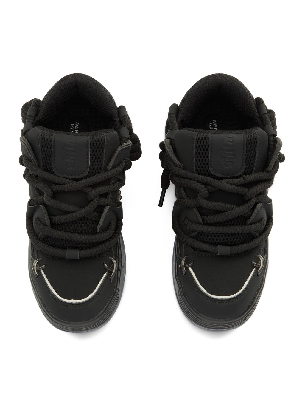 BLACK CHUNKY SNEAKERS ROUND TOE HIGH SP230531DF35
