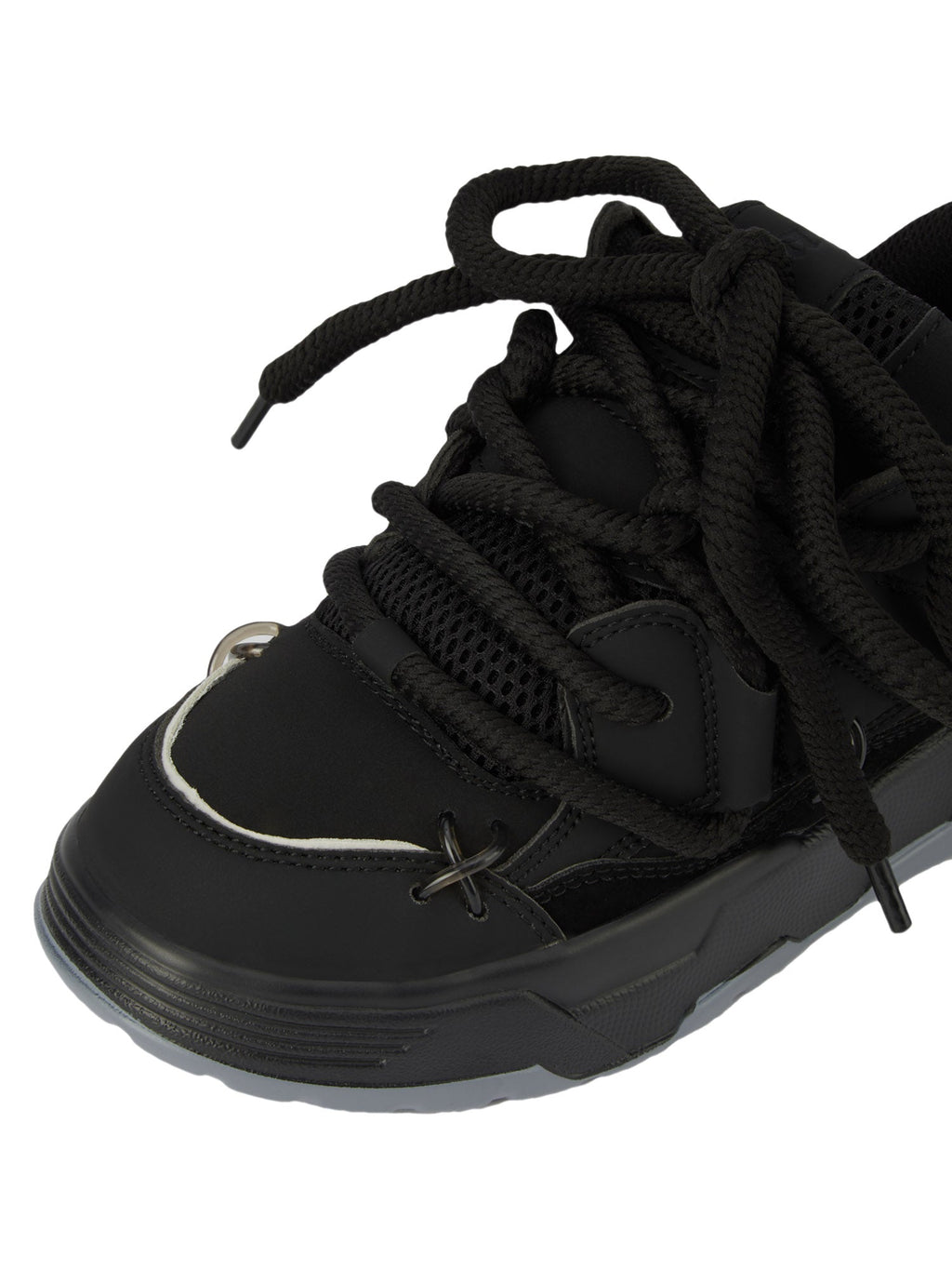 BLACK CHUNKY SNEAKERS ROUND TOE HIGH SP230531DF35