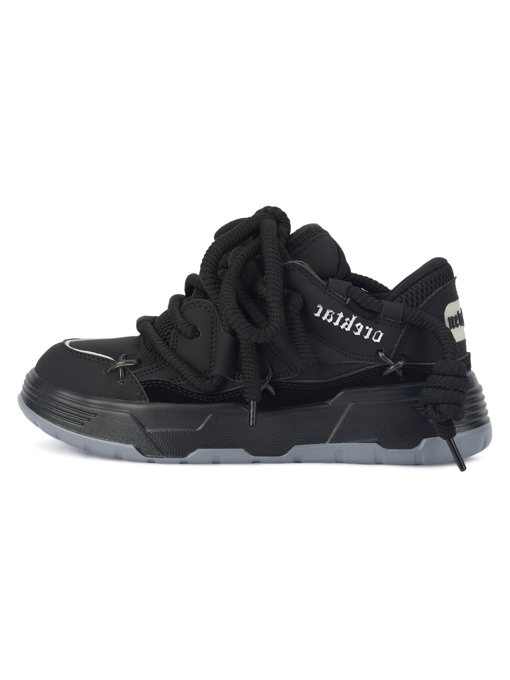 BLACK CHUNKY SNEAKERS ROUND TOE HIGH SP230531DF35